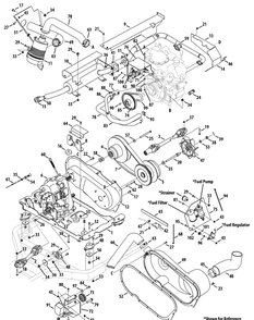 Kohler Efi Engine And Transmission Accessories Diagram and Parts List for 465 4X4-EFI-1I029Z-1H020Z-37BMD710 Cub Cadet Lawn Tractor Accessories